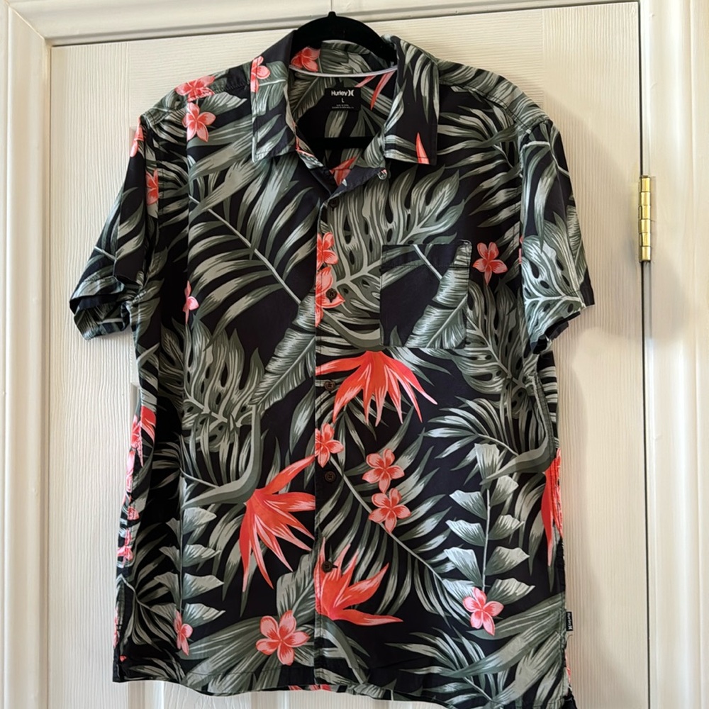 Hurley MENS Hawaiian Shirt sz L